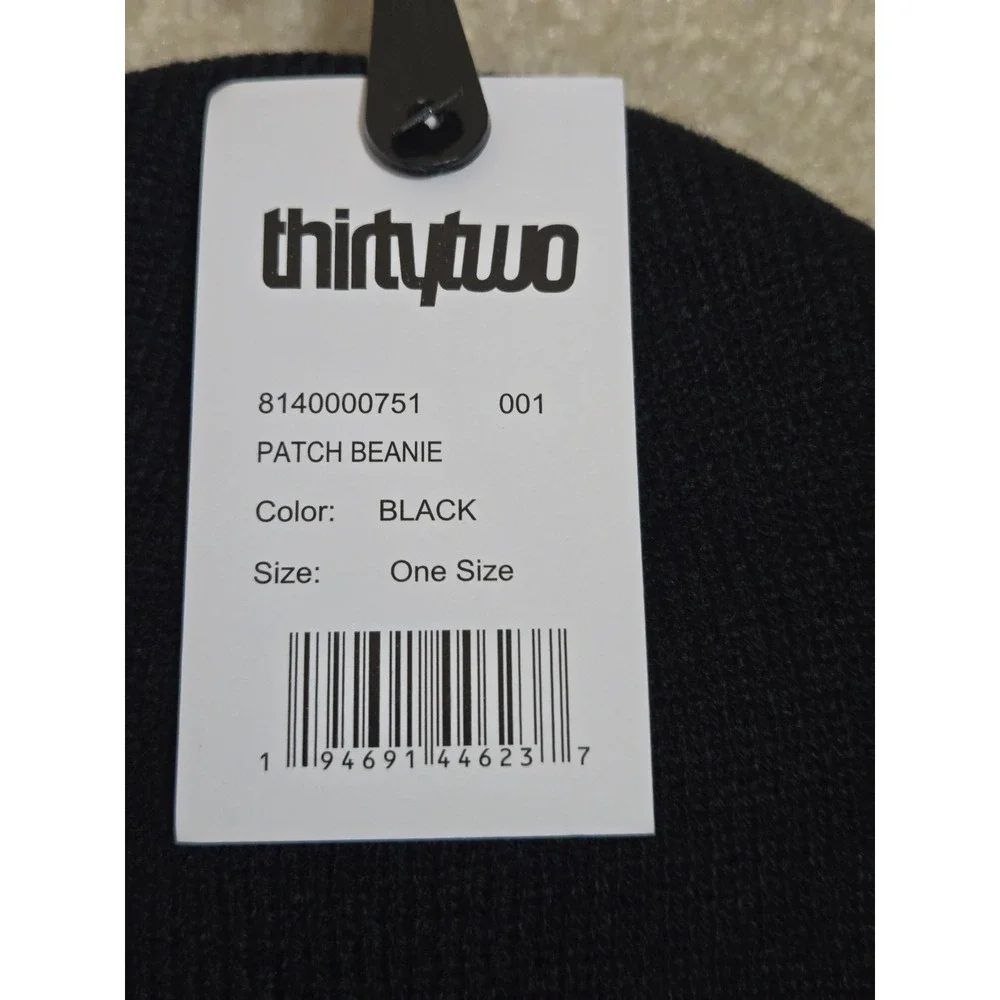 Thirtytwo Patch Beanie OS Black NWT - Picture 4 of 4